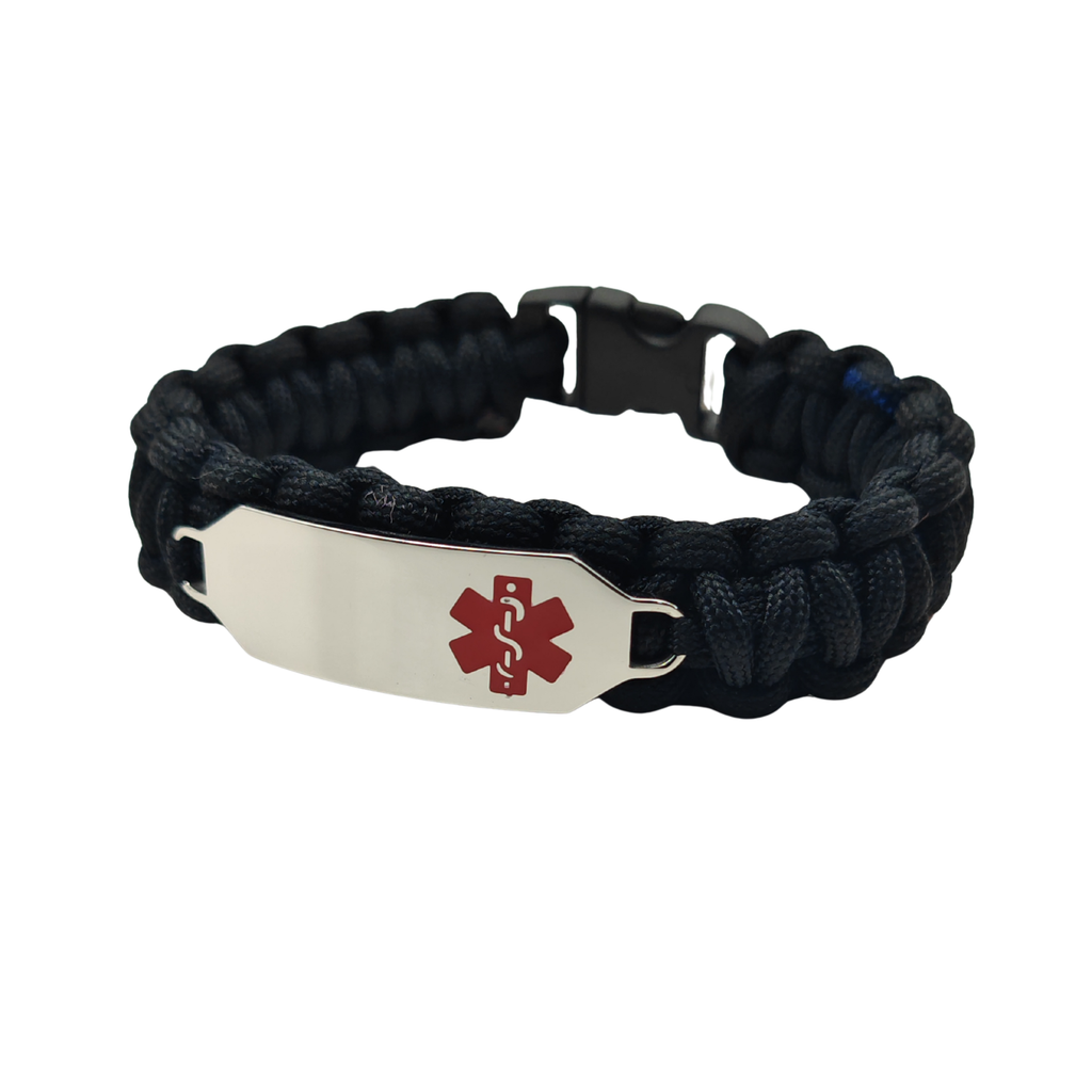 Medic ID Bracelet Black Paracord