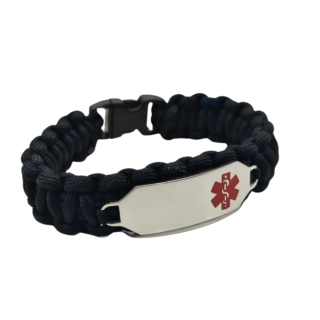 Medic ID Bracelet Black Paracord