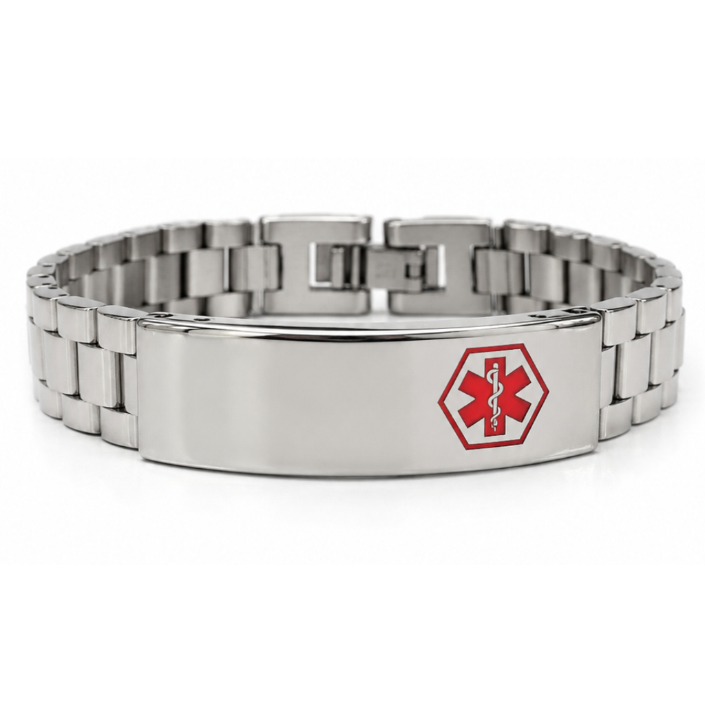 Stainless Steel Link Chain Medical ID Bracelet